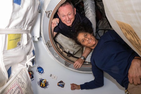 NASA astronauts Suni Williams and Butch Wilmore on the International Space Station