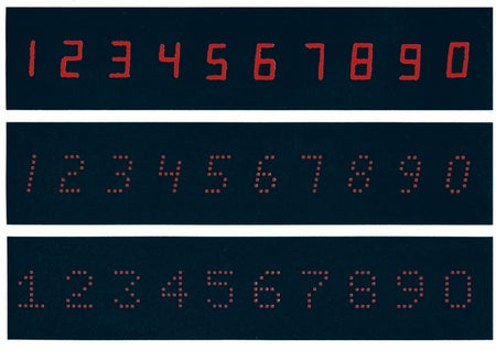 Display of digital numbers.