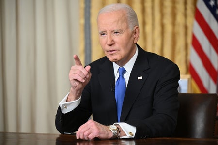 President Biden speaking with finger pointing