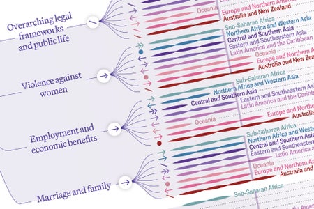 Detail of a chart shows levels and trends of Sustainable Development Goal 5.