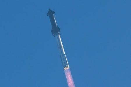 The SpaceX Starship lifts off from Starbase near Boca Chica, Texas